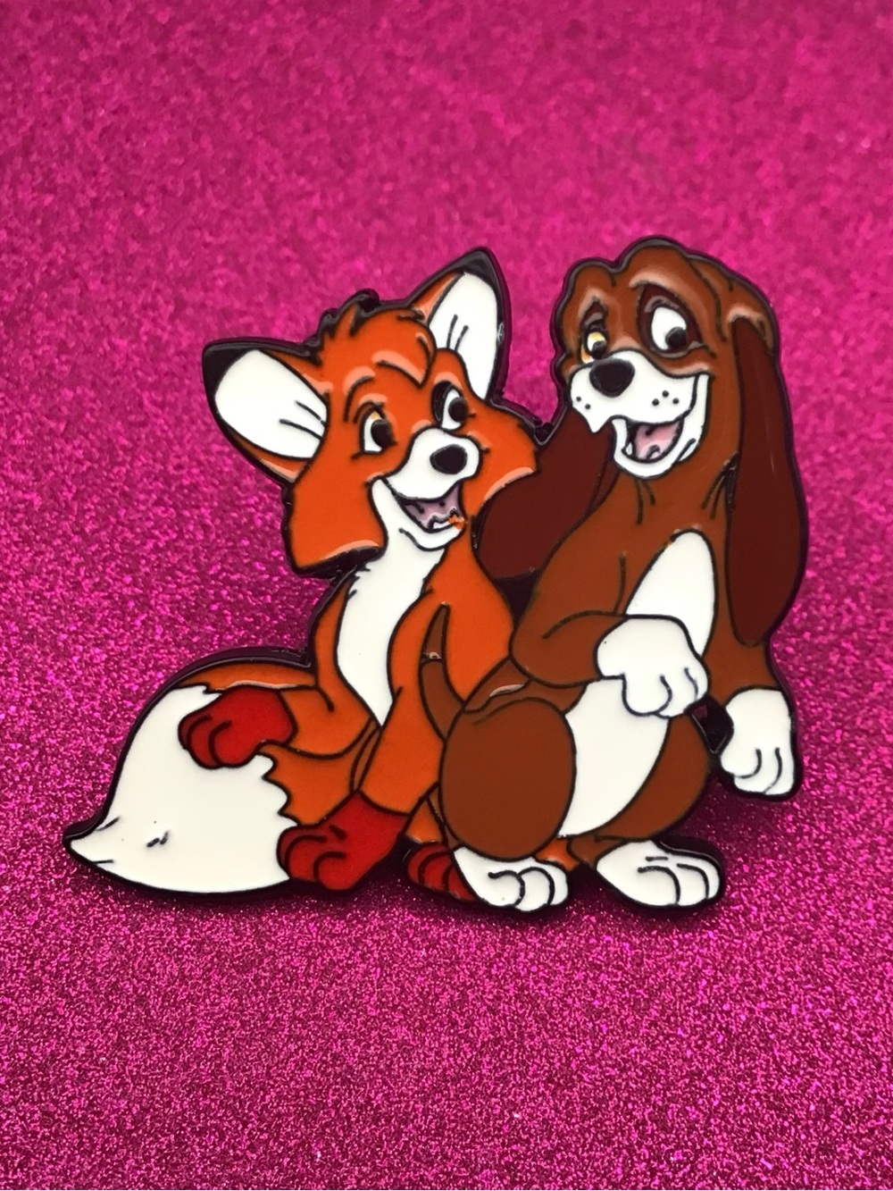 Fox and Hound Enamel Pin
